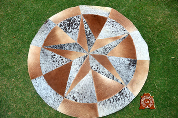 HANDMADE 100% Natural COWHIDE RUG | Patchwork Cowhide Area Rug | Hair on Leather Cowhide Carpet | PR163