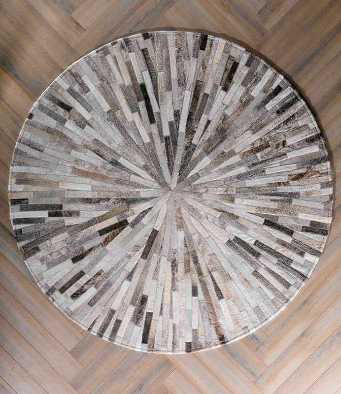 HANDMADE 100% Natural Patchwork Cowhide Area Rug | Hair on Leather Cowhide Carpet | PR96