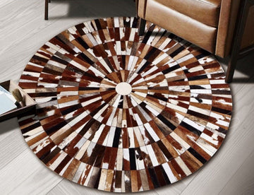 HANDMADE 100% Natural COWHIDE RUG | Patchwork Cowhide Area Rug | Hair on Leather Cowhide Carpet | PR94
