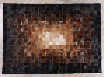 Vintage Classic Ombre Style HANDMADE Natural COWHIDE Patchwork RUG | Real Cowhide Hallway Runner | Hair on Leather Carpet | PR190