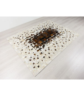 HANDMADE 100% Natural COWHIDE RUG | Patchwork Cowhide Area Rug | Real Cowhide Hallway Runner | Hair on Leather Carpet | PR192