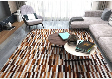 HANDMADE 100% Natural COWHIDE RUG | Patchwork Cowhide Area Rug | Real Cowhide Hallway Runner | Hair on Leather Cowhide Carpet | PR15