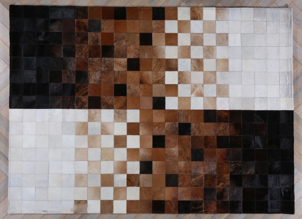 HANDMADE 100% Natural COWHIDE RUG | Patchwork Cowhide Area Rug | Real Cowhide Hallway Runner | Hair on Leather Cowhide Carpet | PR48