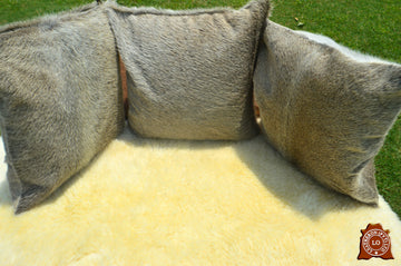 Double Sided Natural Cowhide Pillow Covers Real Hair on Cowhide Leather Cushion Covers