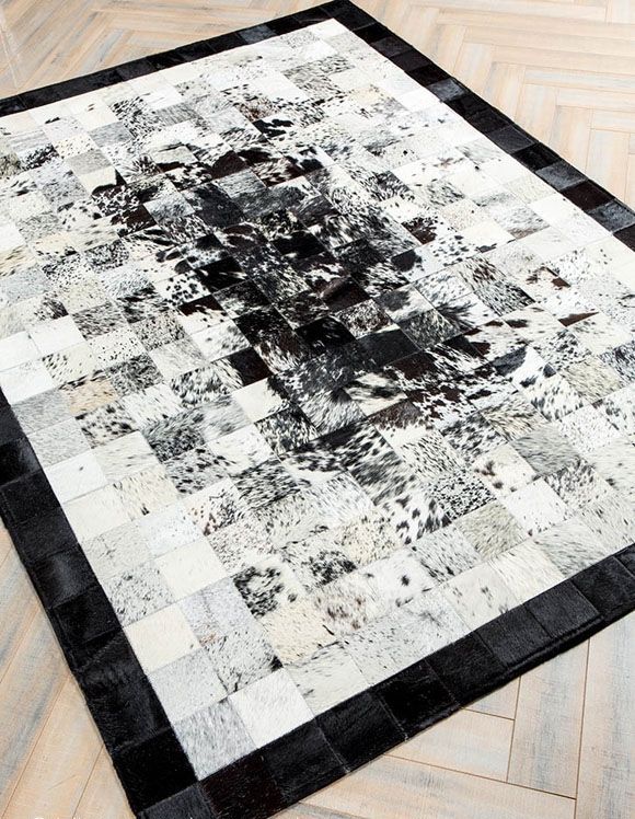 HANDMADE 100% Natural COWHIDE RUG | Patchwork Cowhide Area Rug | Real Cowhide Hallway Runner | Hair on Leather Cowhide Carpet | PR12