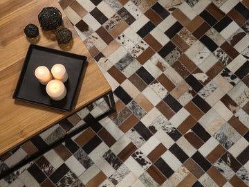 Interior Floor Decor RUG | Patchwork Area Rug | Real Cowhide Hallway Runner | Home Decor Carpet | PR183