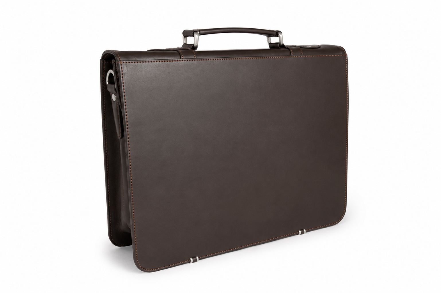 Handmade Full Grain Leather Briefcase – Unisex Real Cow Leather Laptop Office Bag with Detachable Shoulder Strap