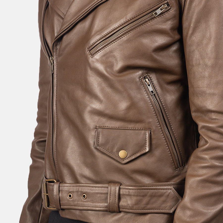 Genuine Cowhide Black Biker Leather Jacket For Men