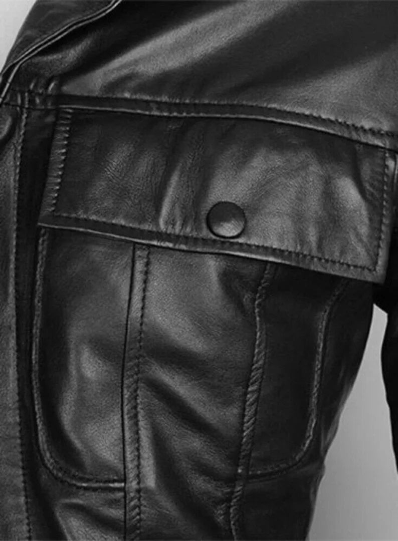 Men's Genuine Leather Moto Jacket - Classic Biker Design, 100% Real Lambskin Leather, Durable & Timeless, Luxury Fashion