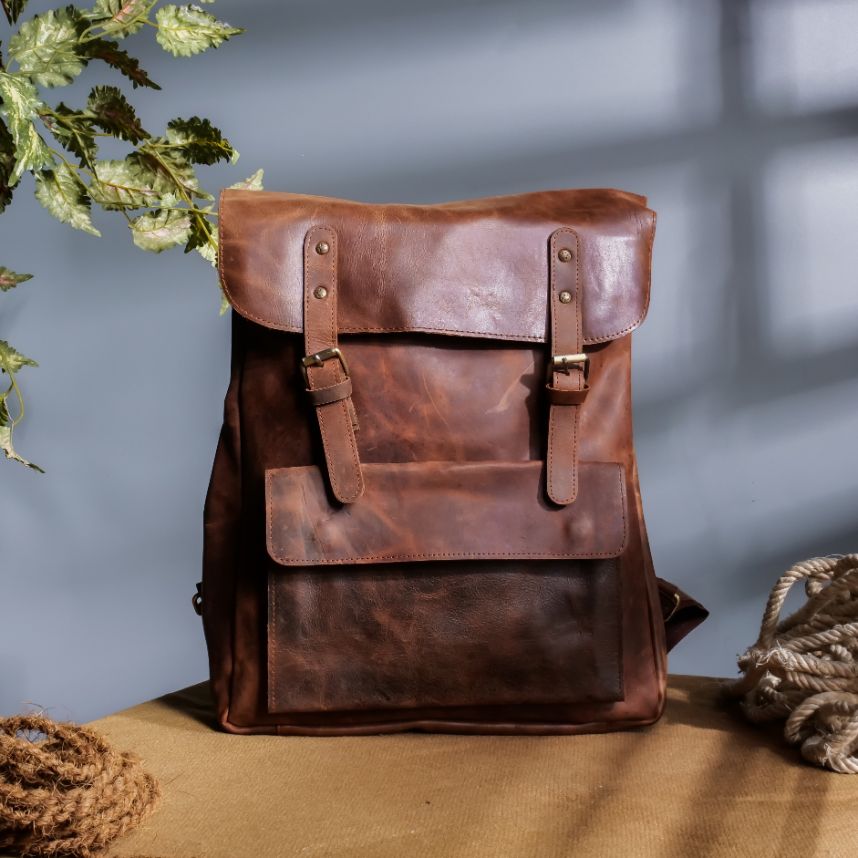Artisan Crafted Adventure: Handmade Leather Backpack for Style on the Go