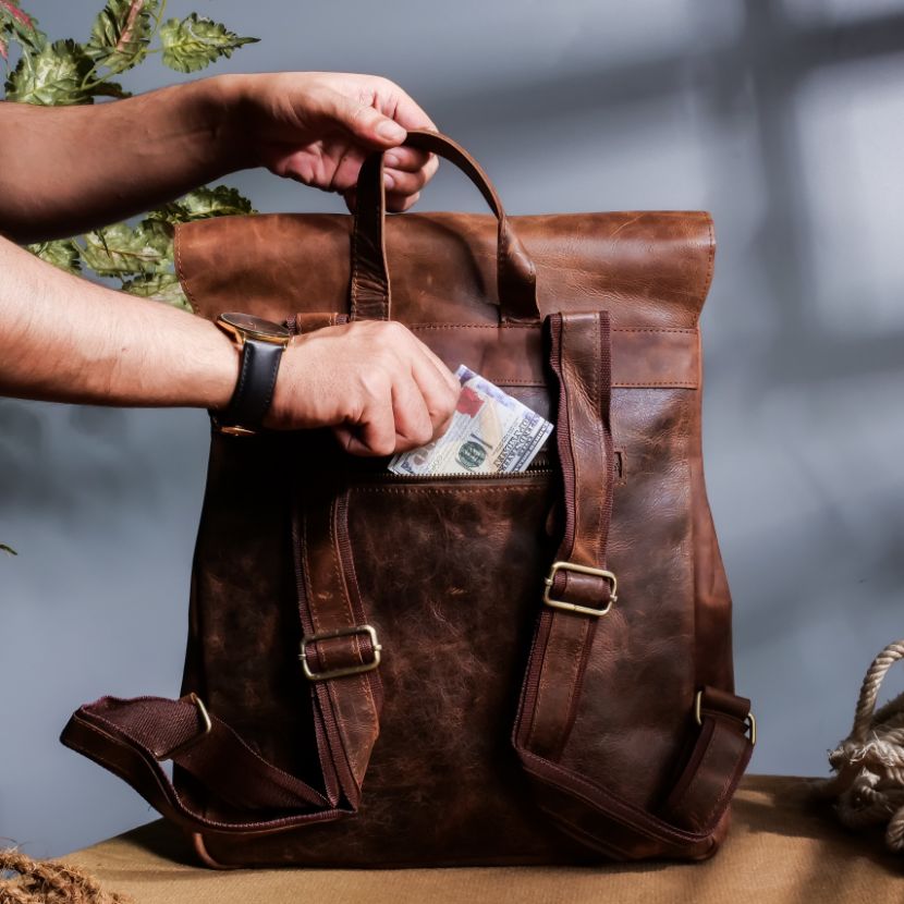 Artisan Crafted Adventure: Handmade Leather Backpack for Style on the Go