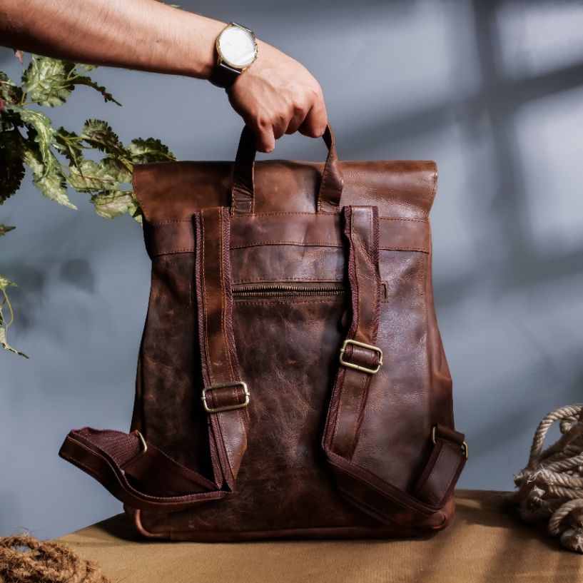 Artisan Crafted Adventure: Handmade Leather Backpack for Style on the Go