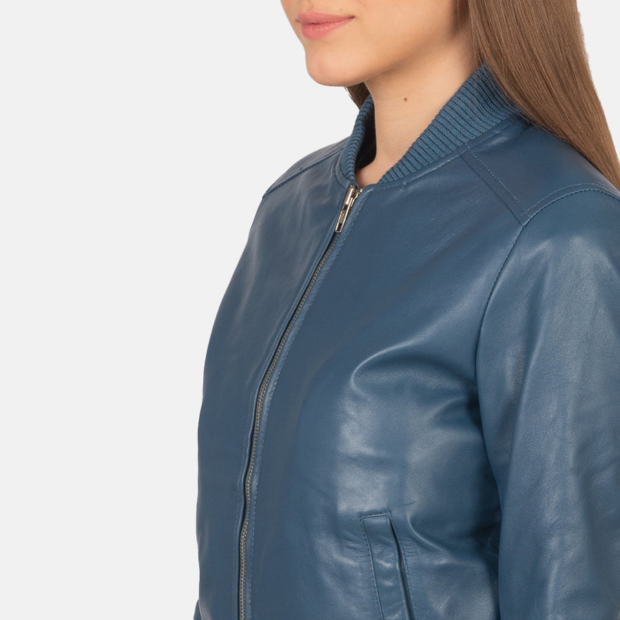 Sheepskin Genuine Leather Bomber Jacket For Women