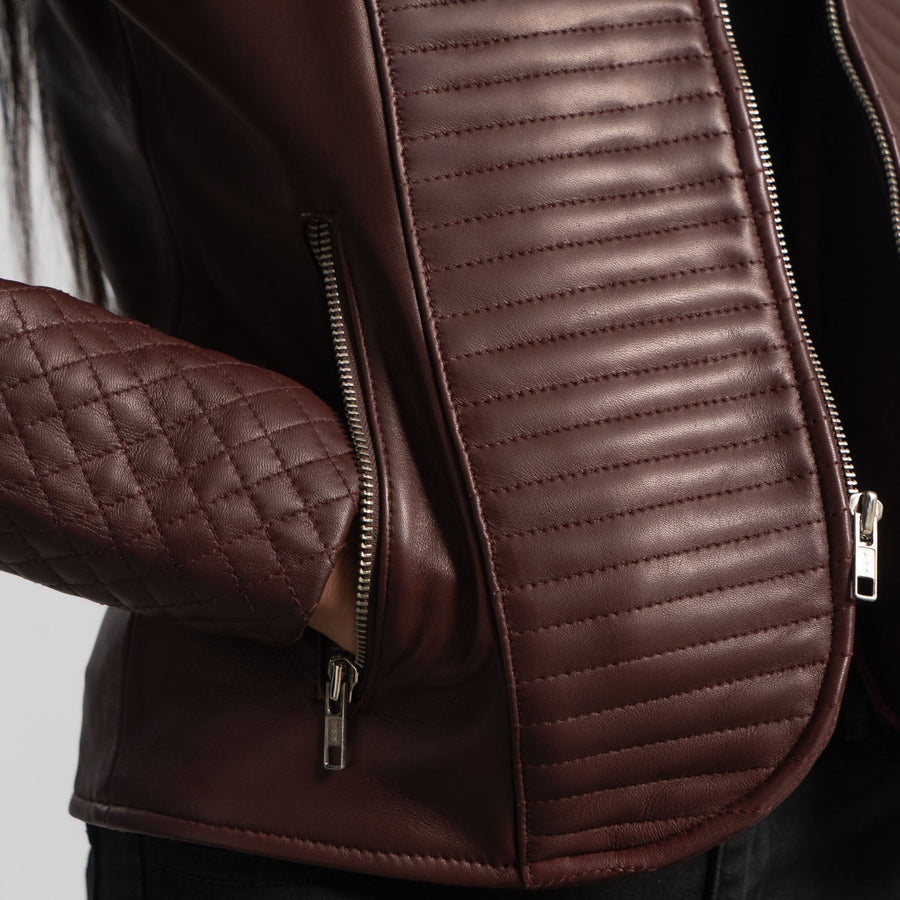 Women’s Sheepskin Premium Quilted Leather Jacket – Sleek Design