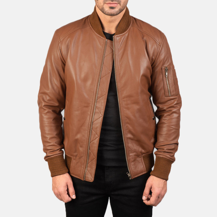 Sheepskin Leather Biker Jacket for Men – Genuine Leather Moto Outerwear