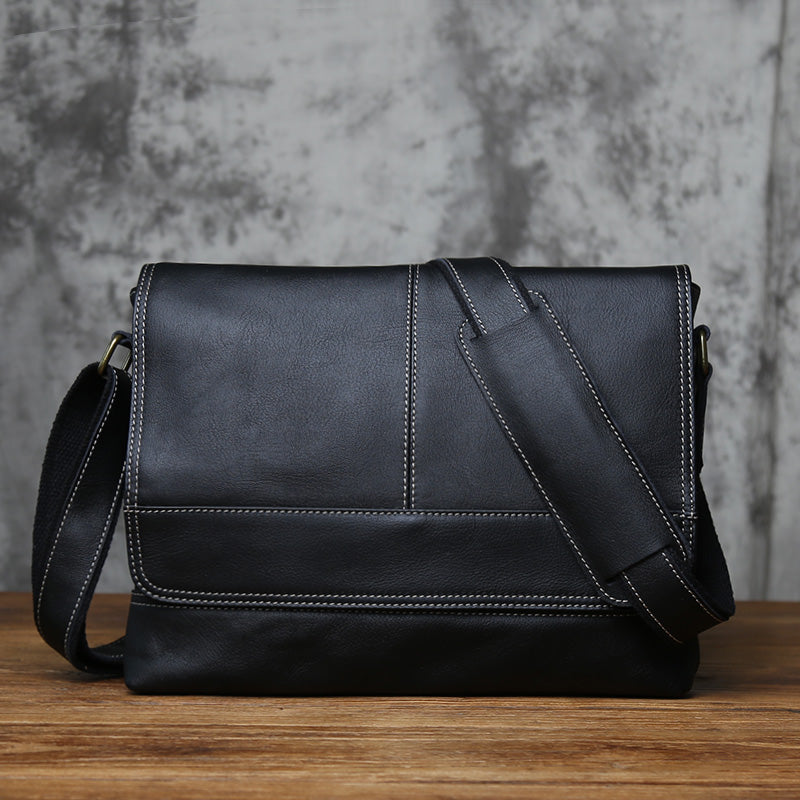 Crazy Horse Leather Laptop Messenger Bag – Crossbody Office & Business Bag