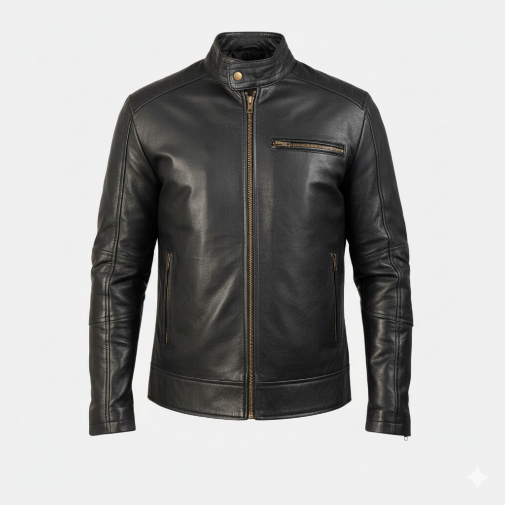 Vintage Pull-Up Cowhide Leather Rider Jacket
