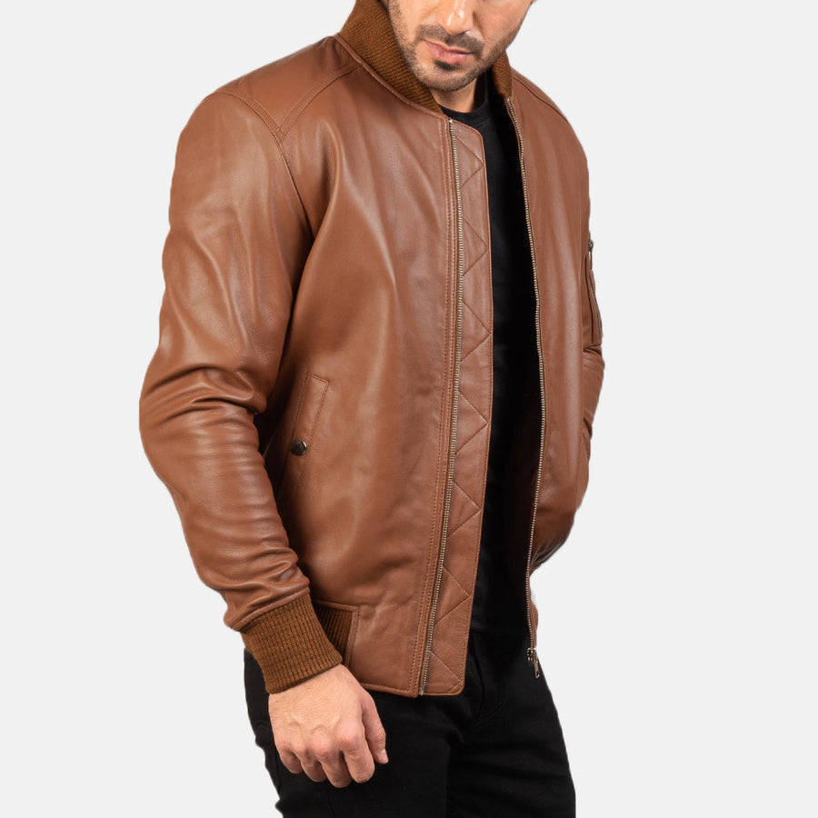 Sheepskin Leather Biker Jacket for Men – Genuine Leather Moto Outerwear
