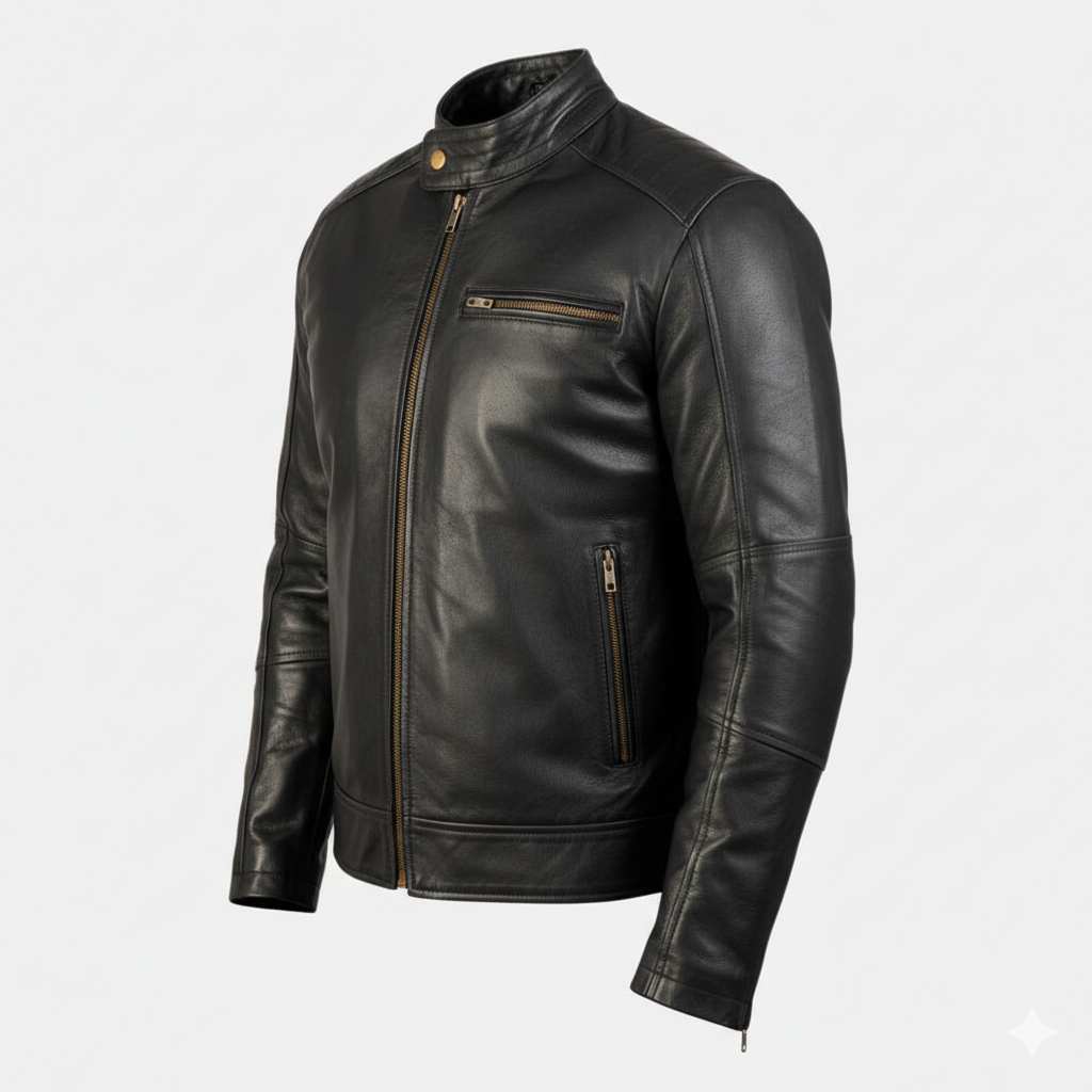 Vintage Pull-Up Cowhide Leather Rider Jacket