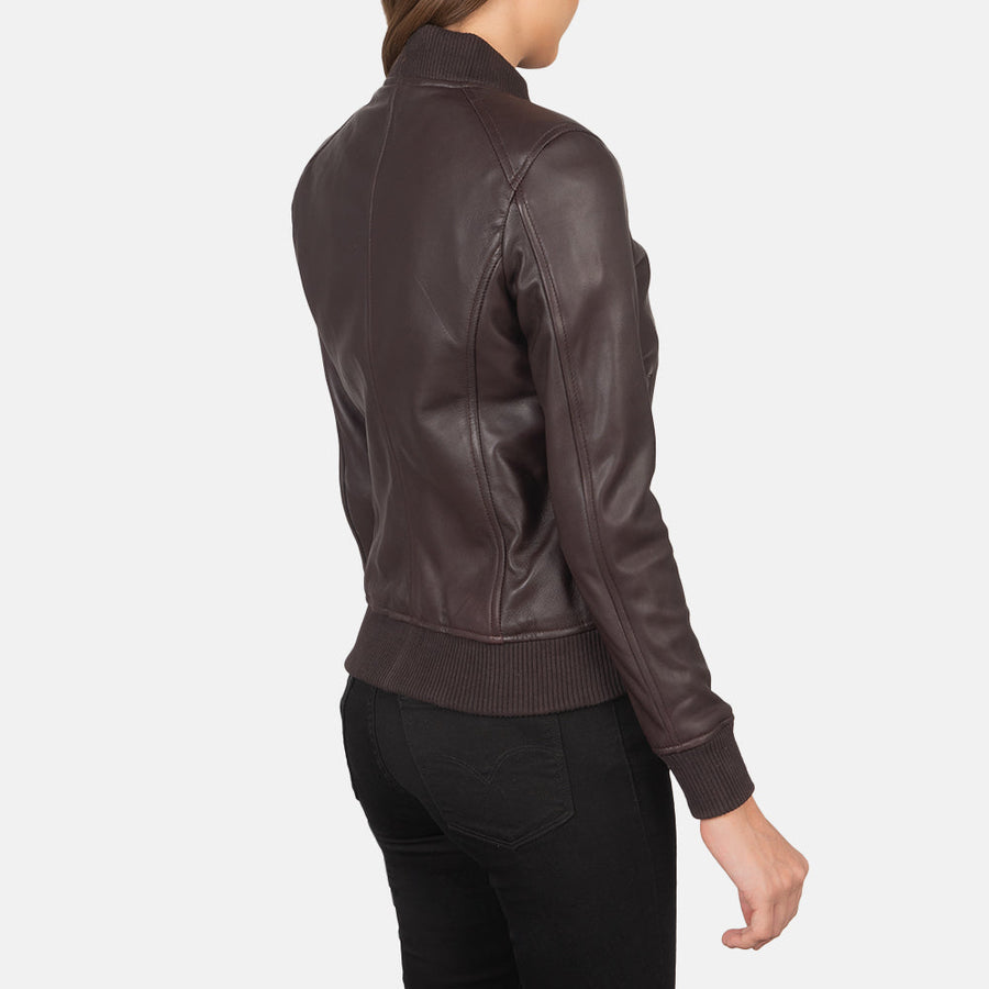 Sheepskin Genuine Leather Bomber Jacket For Women