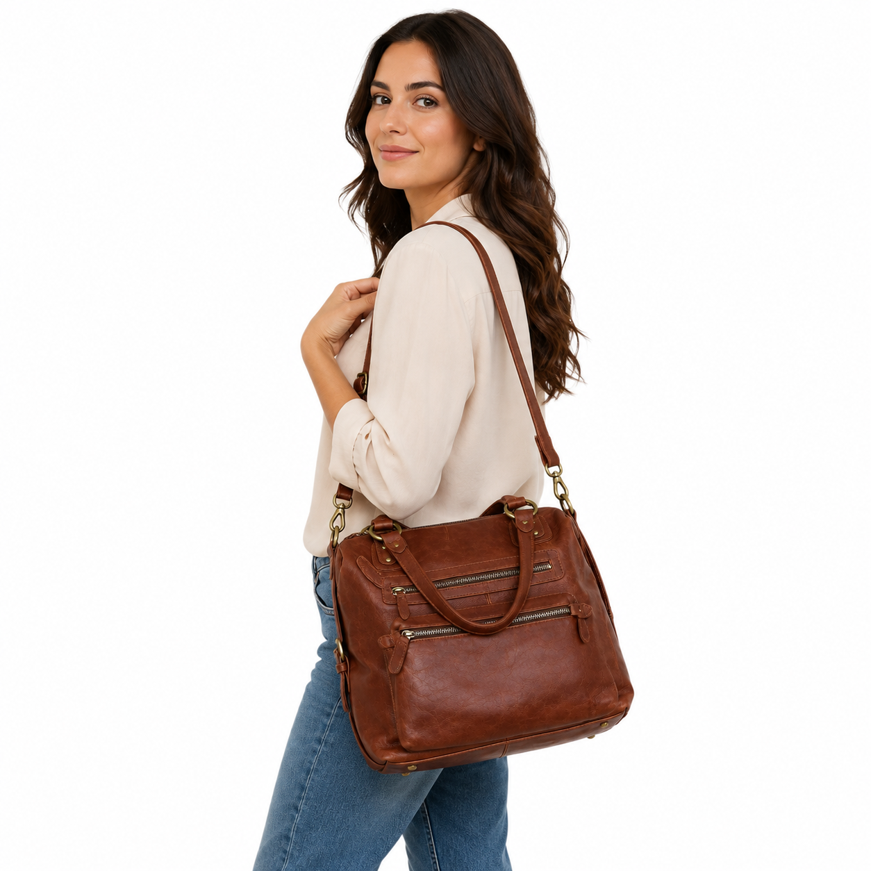 Women's Cow Leather Hand & Shoulder Bag –  Office Tote Work Bag