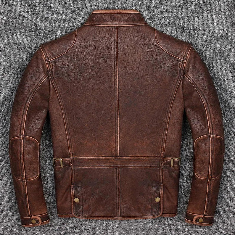 Men's Luxury Leather Jacket - Genuine Lambskin Leather, Biker Style, Soft and Rugged Look