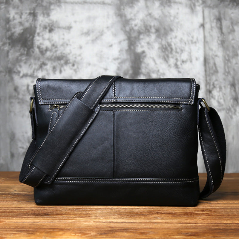 Crazy Horse Leather Laptop Messenger Bag – Crossbody Office & Business Bag