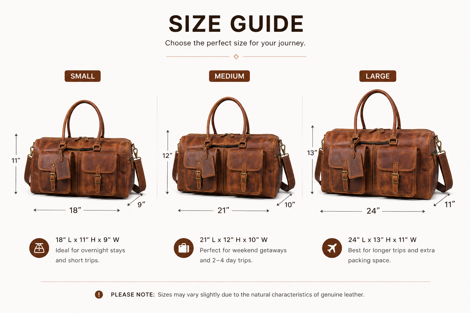 Genuine Crazy Horse Leather Duffle Bag with Shoe Compartment | Vintage Weekender Travel Bag