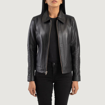 Women’s Sheepskin Classic Collar Leather Jacket