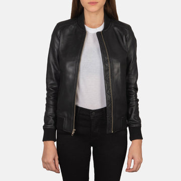 Sheepskin Genuine Leather Bomber Jacket For Women