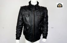 Load image into Gallery viewer, Real Full Grain Leather Jacket for Men | 100% Genuine Cow Leather Jacket | Handmade Rider Leather Jacket
