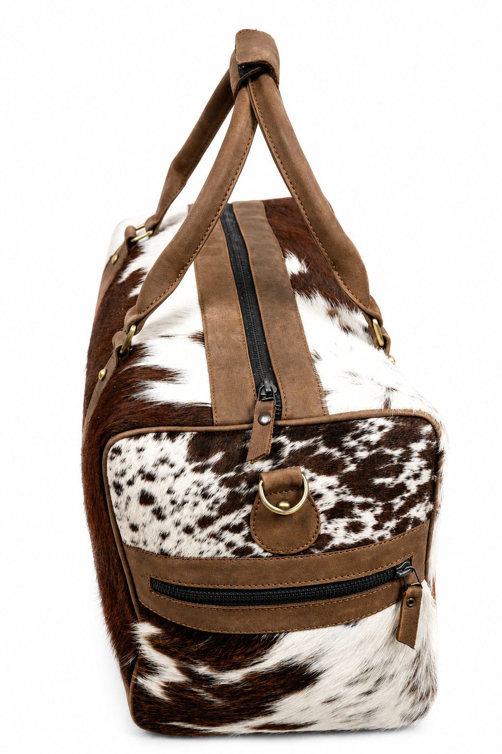 Natural Cowhide Duffel Bag Real Hair On Leather TRAVEL Bag Original Cow Skin Luggage Bag