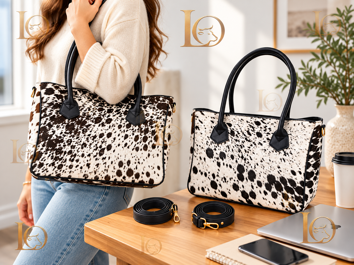 Natural Hair On Cowhide Handbag | Genuine Hair On Leather Shoulder Bag | Real Cow Skin Ladies Bag