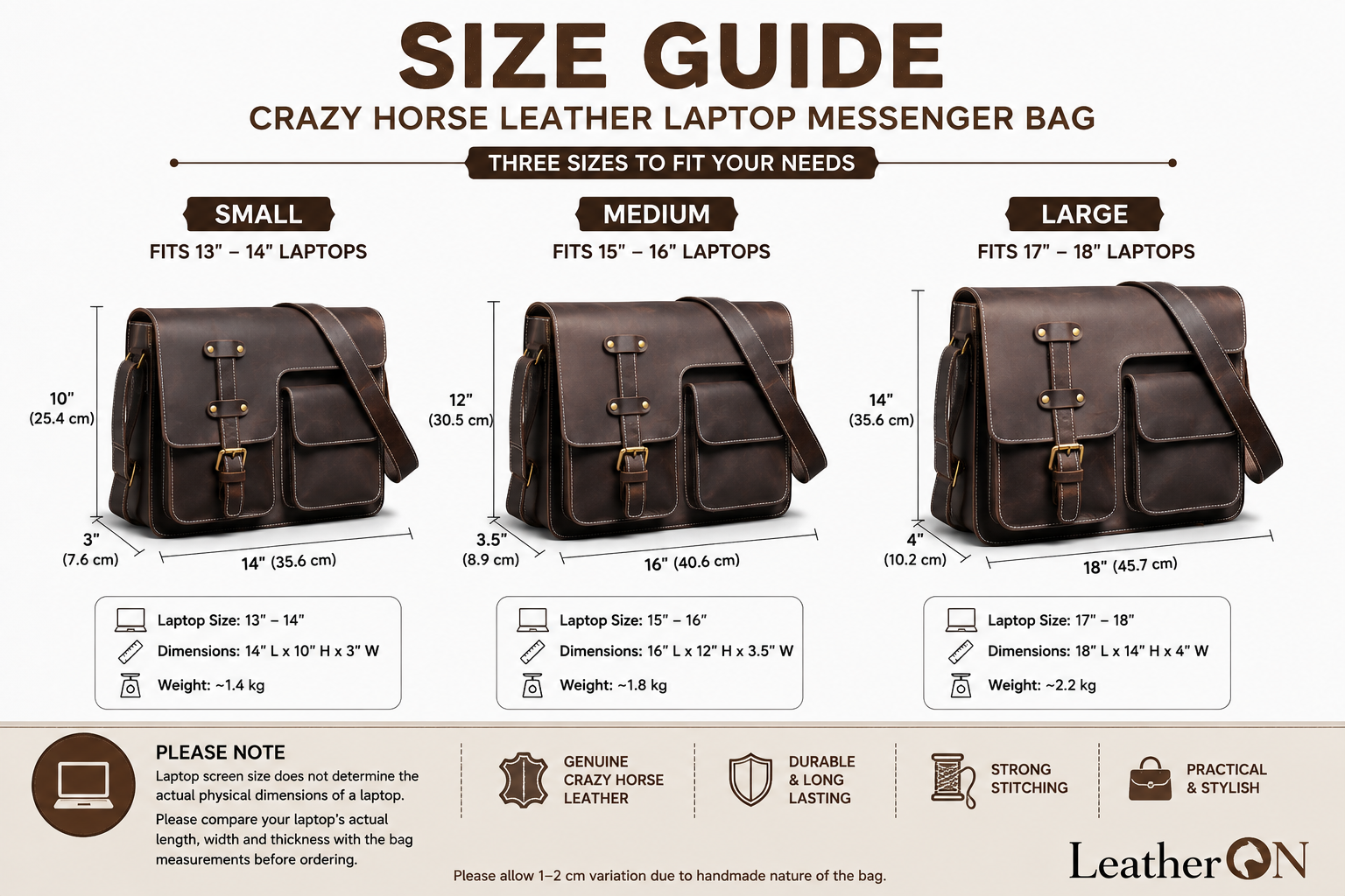 Crazy Horse Leather Laptop Messenger Bag – Vintage Crossbody Business & Office Bag