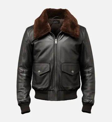 Men’s Sheepskin Black G1 Aviator Leather Bomber Jacket