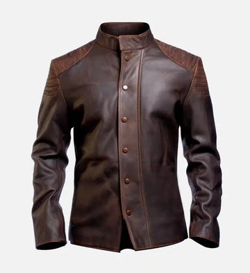 Men’s Genuine Sheepskin Brown Distressed Leather Jacket