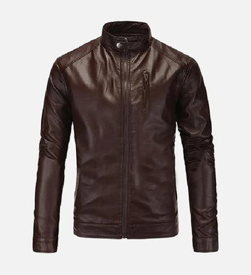 Men’s Sheepskin Premium Dark Brown Leather Café Racer Jacket