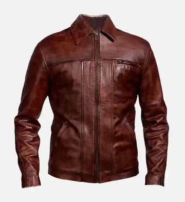 Men’s Sheepskin Inception Cobb Brown Leather Jacket