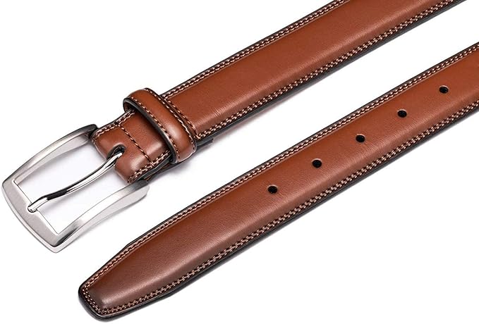 Men's Classic Leather Belt - Handcrafted Durable, 100% Genuine Leather - Fashion for Work Business & Casual