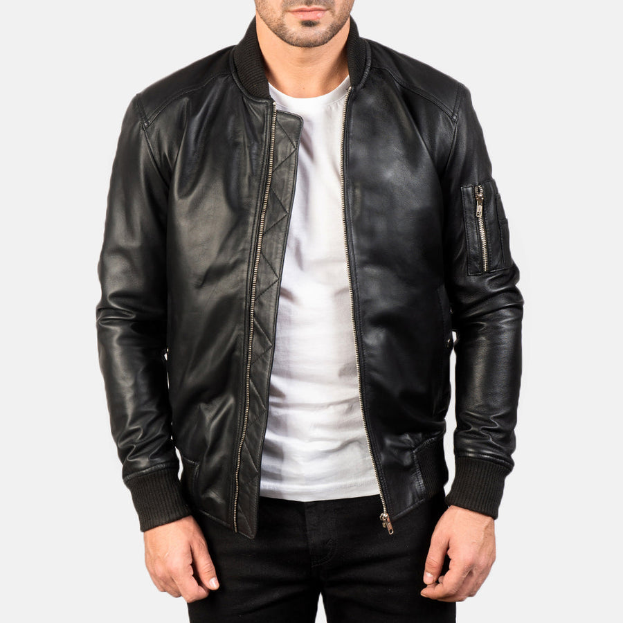 Sheepskin Leather Biker Jacket for Men – Genuine Leather Moto Outerwear