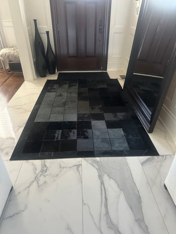 Handmade Natural Cowhide Leather Patchwork Area Rug - Custom order