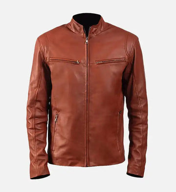Men’s Sheepskin Iconic Brown Leather Bomber Jacket