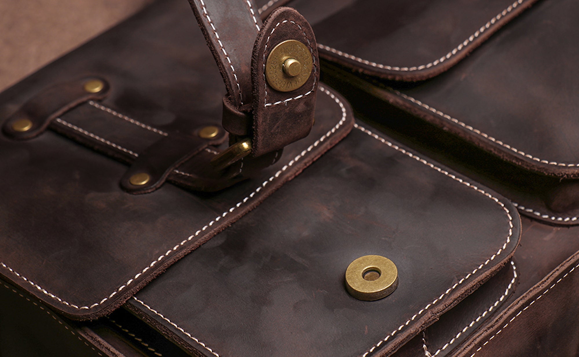 Crazy Horse Leather Laptop Messenger Bag – Vintage Crossbody Business & Office Bag