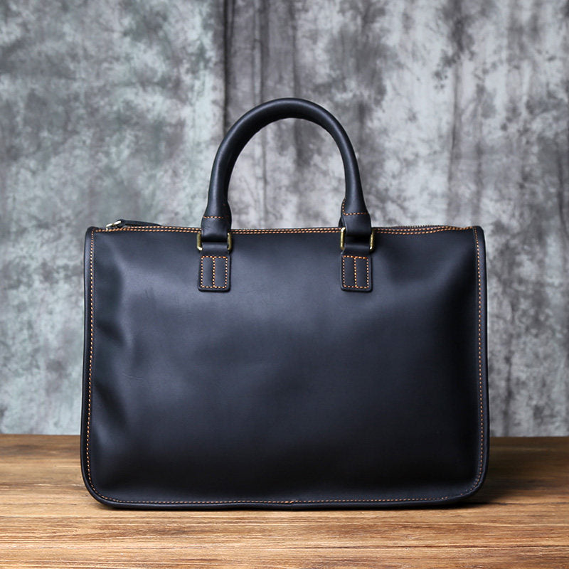 Crazy Horse Leather Laptop Briefcase – Vintage Business Office Messenger Bag