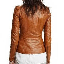 Women's Luxury Lambskin Leather Jacket - Classic Biker Style, Girls Slim Fit Cafe Racer Jacket