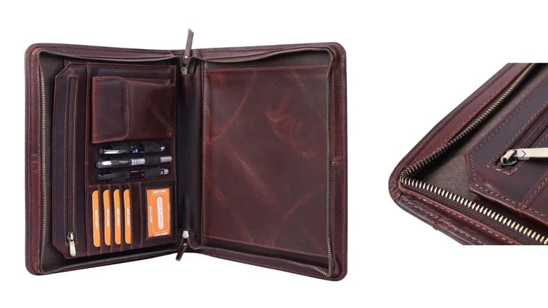 GENUINE Leather File Bag | Leather Office File Cover | Documents Bag / Portfolio Cover