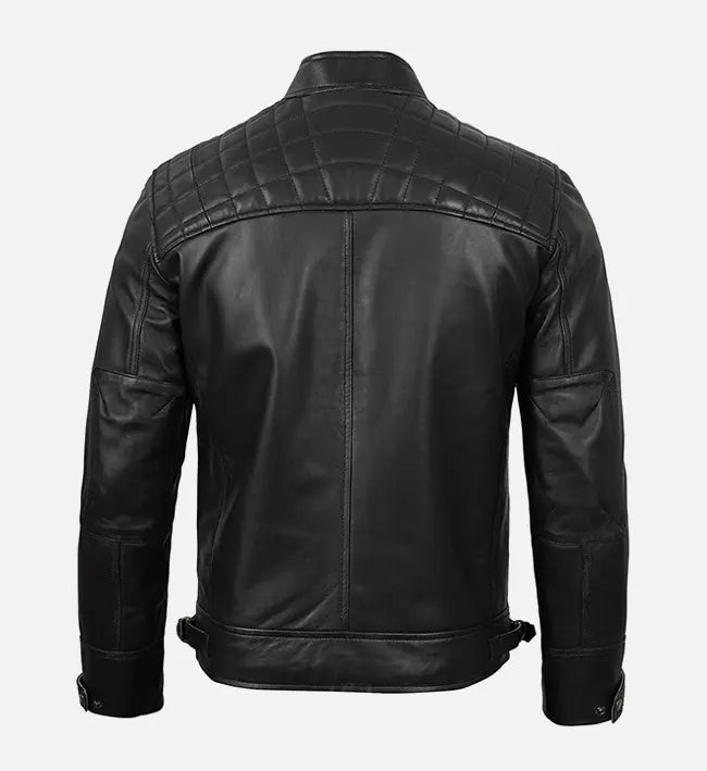 Men’s Sheepskin Premium Black Café Racer Jacket