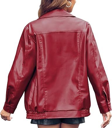 Women Genuine Lambskin Leather Jacket, Long Sleeve - Zip Up Trendy Bomber Motorcycle Jacket