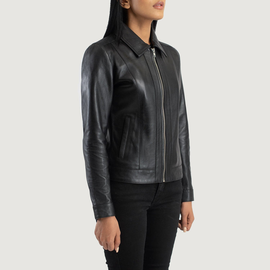 Women’s Sheepskin Classic Collar Leather Jacket