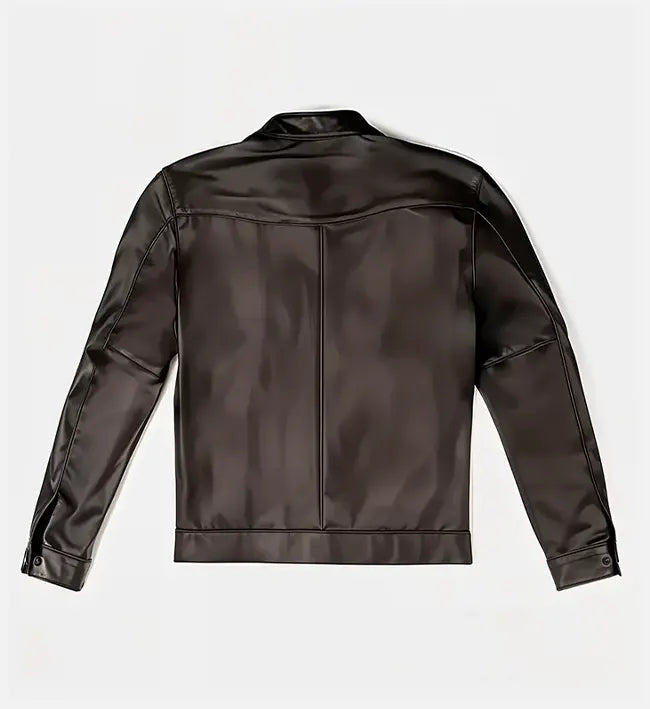 Men's Sheepskin Vintage Brown & Walnut Brown Leather Biker Jacket